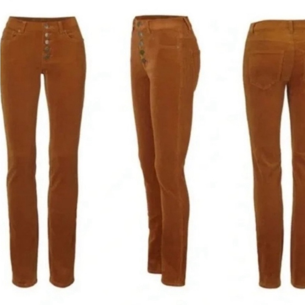 Cabi Button-Fly Skinny Corduroy Pants in Caramel Rust - Size12 - EUC